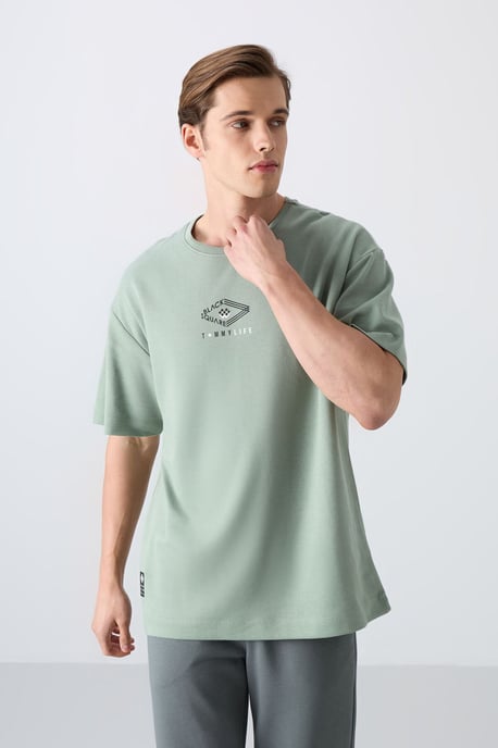Oversized Baumwollmischung Logo-T-Shirt - Image 1