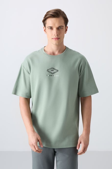 Oversized Baumwollmischung Logo-T-Shirt - Image 4