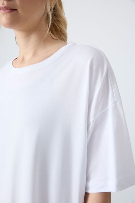 Oversized Baumwoll-Modal Rundhals-T-Shirt - Image 6