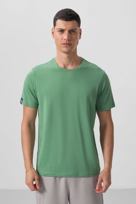 Herren Baumwolle Elasthan Rundhals T-Shirt - Image 2
