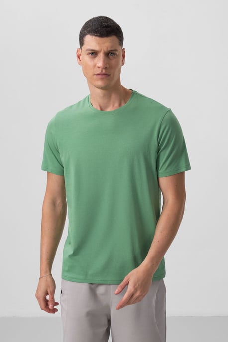 Herren Baumwolle Elasthan Rundhals T-Shirt - Image 5