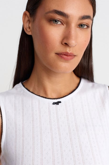 Damen ärmelloses geripptes Baumwolltop - Image 3