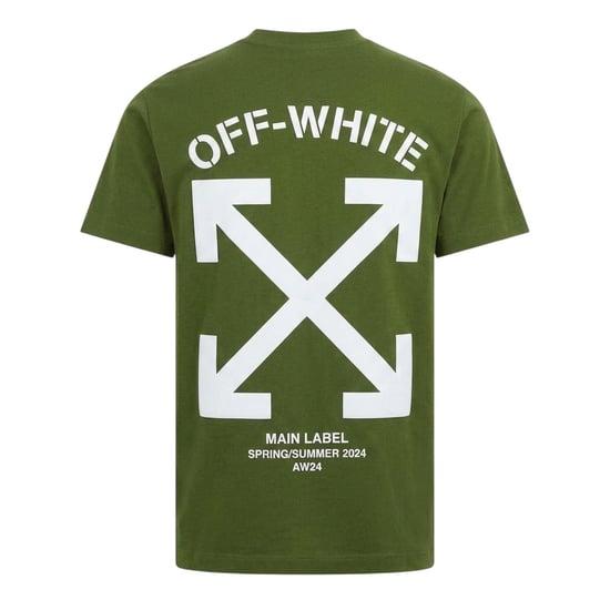 Off White - T-Shirt für Herren, Baumwolle, Regulär (Grün/Weiß) - Image 2