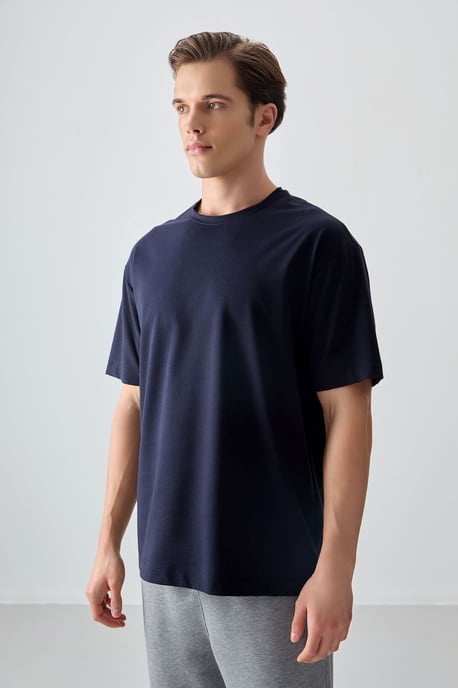 Oversized Baumwollmischung Rundhalsausschnitt T-Shirt - Image 3