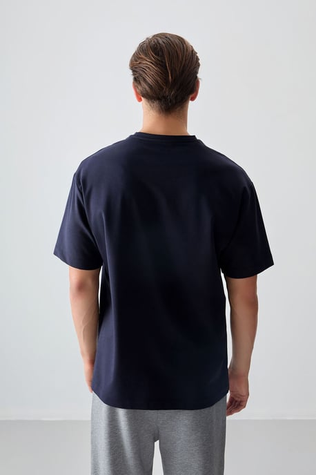Oversized Baumwollmischung Rundhalsausschnitt T-Shirt - Image 6