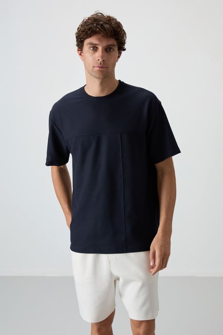 Tommy Life Oversize-Jersey-T-Shirt mit Brusttasche - Marineblau - Image 2