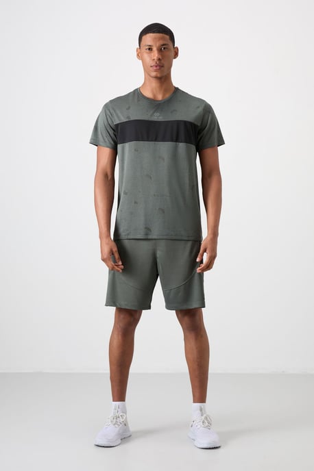 Herren Farbblockiertes Rundhals-T-Shirt - Image 2