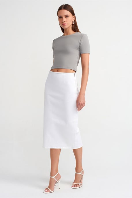 Damen Slim Fit Crop Crew Neck T-Shirt - Image 3