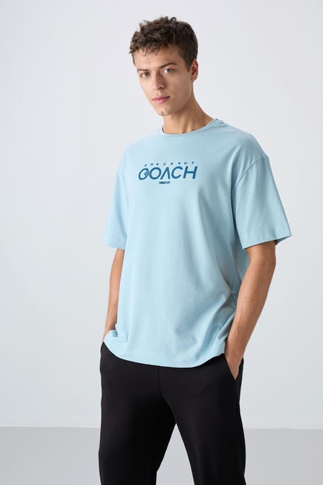 Oversized Logo-Patch Rundhals-T-Shirt - Image 1