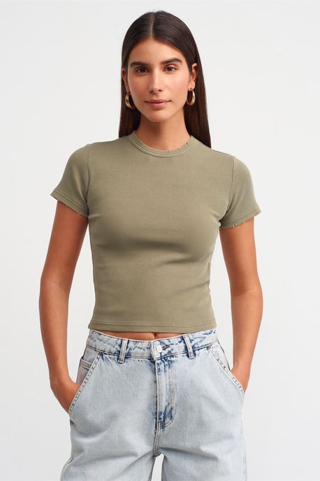 Damen Slim Fit Crop T-Shirt - Image 1