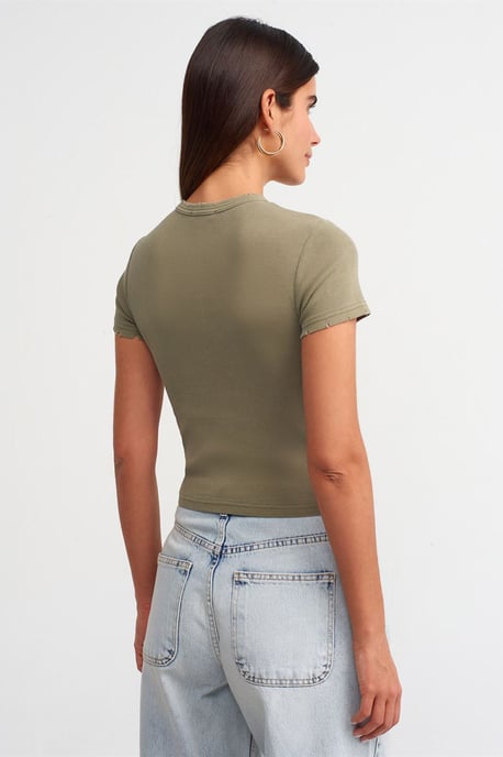 Damen Slim Fit Crop T-Shirt - Image 2