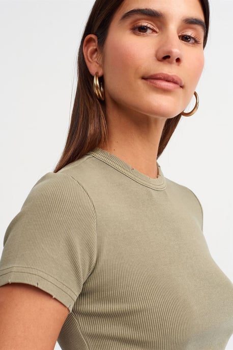 Damen Slim Fit Crop T-Shirt - Image 4