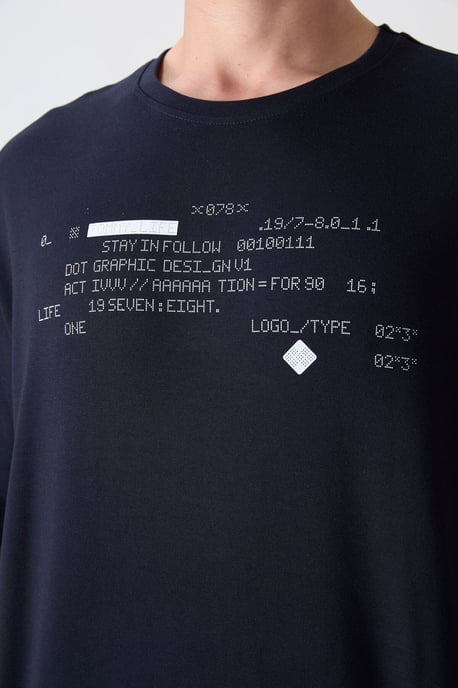Übergröße Bedrucktes Rundhals-T-Shirt - Image 3