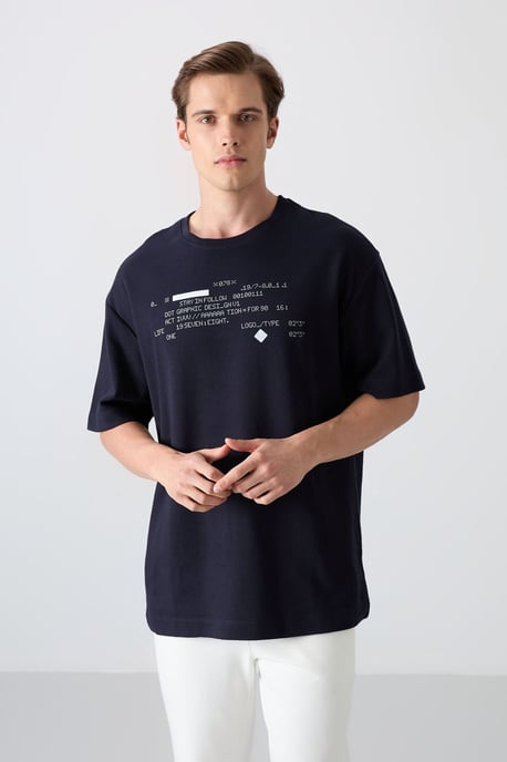 Übergröße Bedrucktes Rundhals-T-Shirt - Image 4