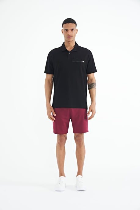 Herren Baumwoll-Polo-T-Shirt mit Textdruck - Image 2