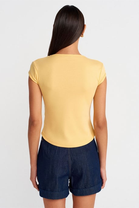 Damen Slim Fit Baumwoll Rundhals T-Shirt - Image 2