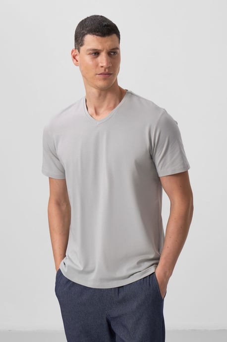 Herren V-Ausschnitt Kurzarm T-Shirt - Image 2
