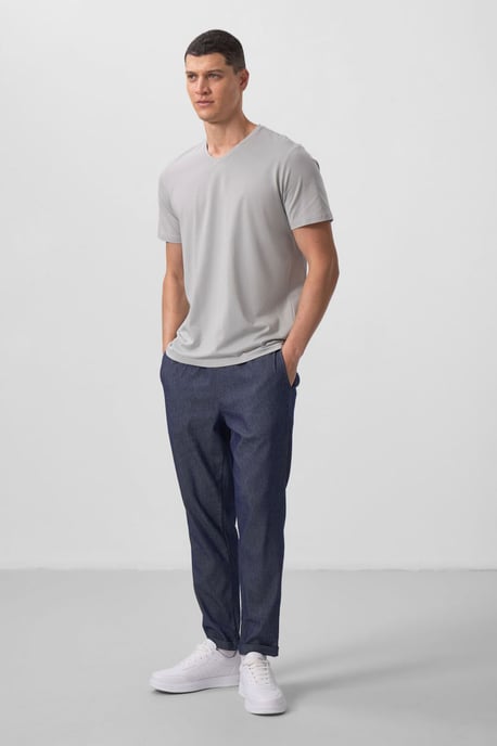 Herren V-Ausschnitt Kurzarm T-Shirt - Image 3