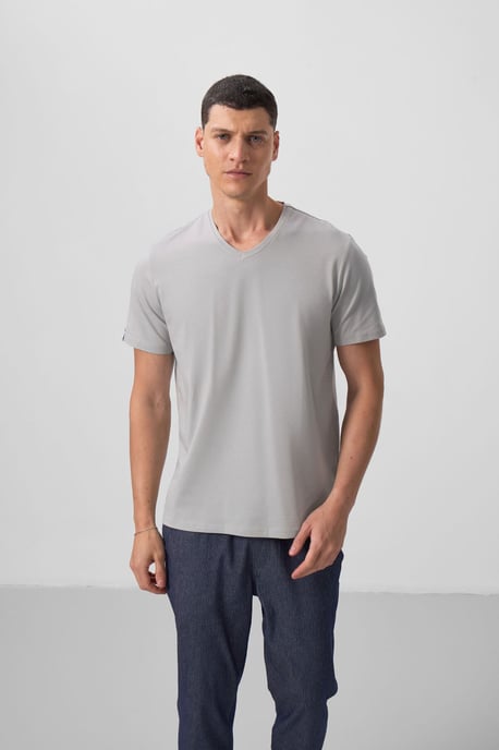 Herren V-Ausschnitt Kurzarm T-Shirt - Image 5