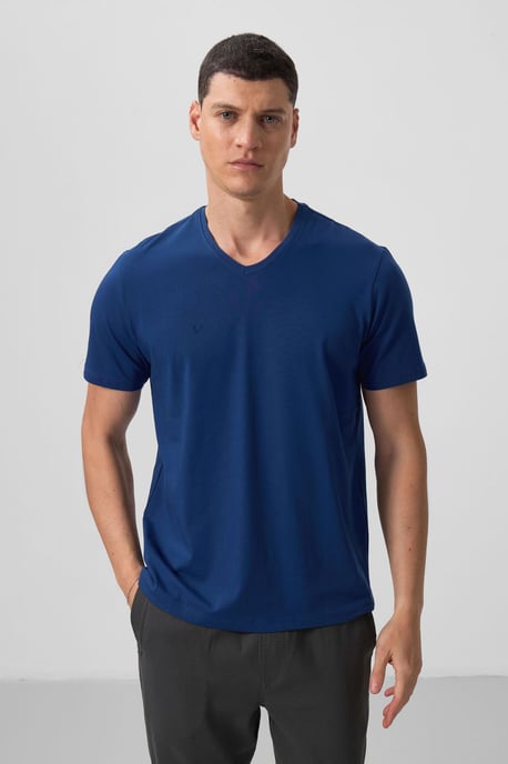 Herren V-Ausschnitt Kurzarm-T-Shirt - Image 2