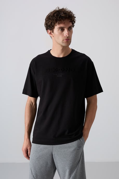 Übergroßes Baumwoll-Polyester Logo T-Shirt - Image 1