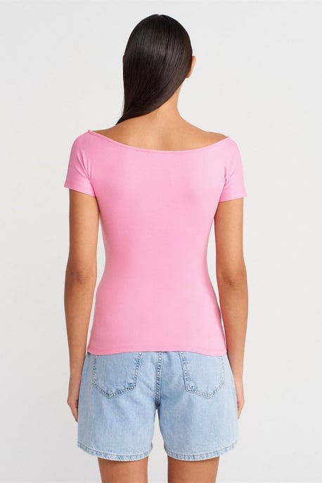 Damen Slim Fit Boot-Ausschnitt T-Shirt - Image 2