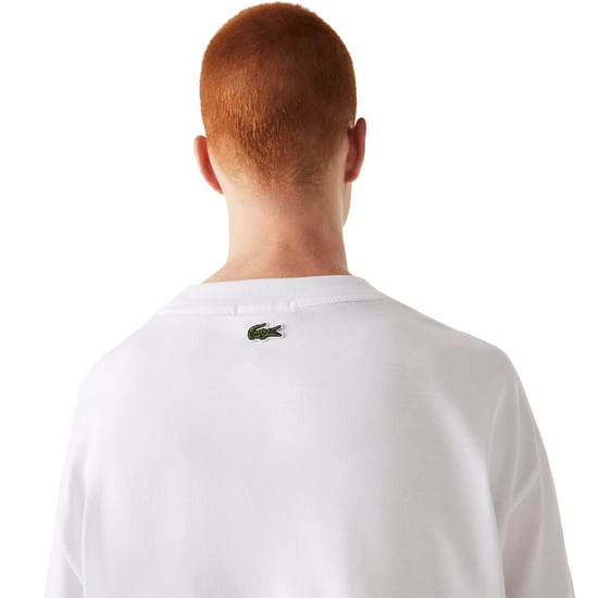 Lacoste - T-Shirt für Herren/Damen Unisex, lose Passform (Weiß) - Image 4