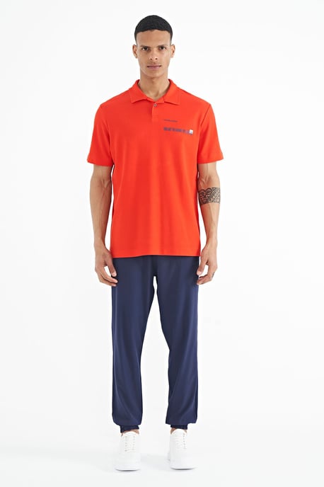 Herren Baumwoll Polo-T-Shirt mit Textdruck - Image 2