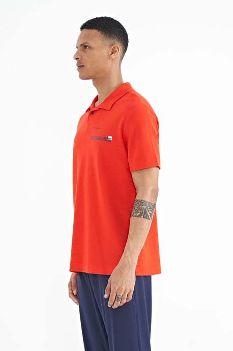 Herren Baumwoll Polo-T-Shirt mit Textdruck - Image 4