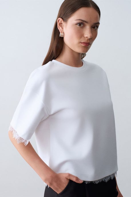 Damen Baumwoll-Elasthan Rundhals T-Shirt - Image 3