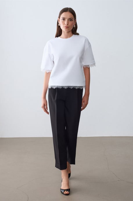 Damen Baumwoll-Elasthan Rundhals T-Shirt - Image 4
