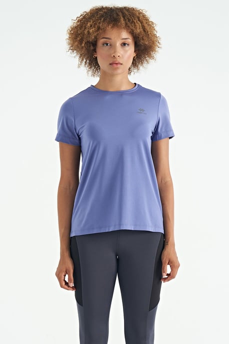 Damen lässiges T-Shirt mit Rundhalsausschnitt und seitlichen Schlitzen - Image 3