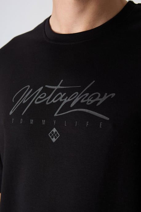 Übergröße Bedrucktes Rundhals-T-Shirt - Image 4