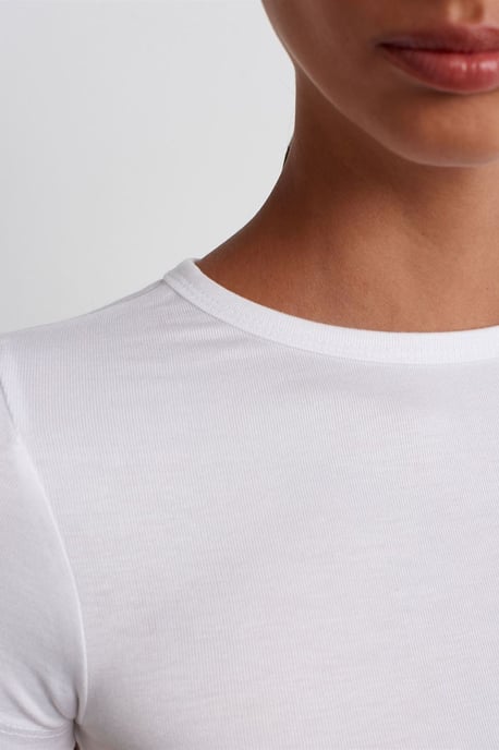 Damen Slim-Fit Cropped Crew Neck T-Shirt - Image 4