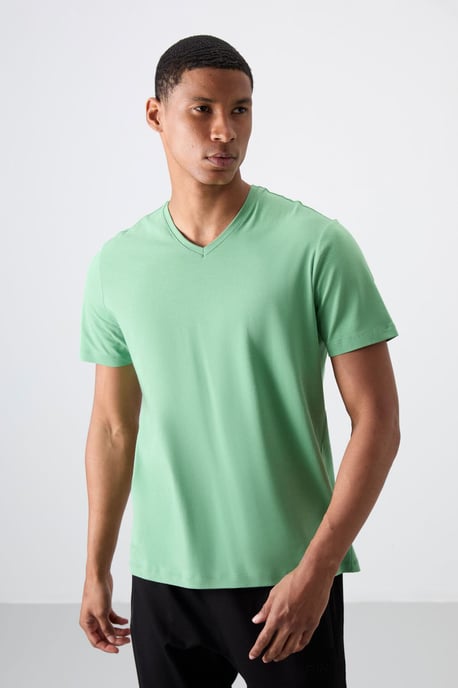 Herren V-Ausschnitt Kurzarm T-Shirt - Image 2