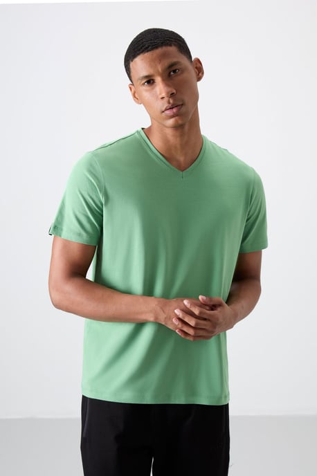 Herren V-Ausschnitt Kurzarm T-Shirt - Image 5