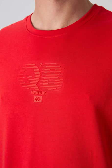 Oversized Bedrucktes Logo Rundhalsausschnitt T-Shirt - Image 3