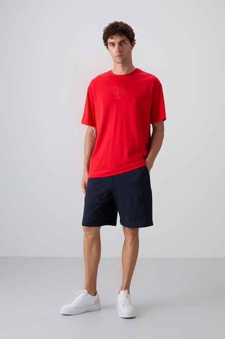 Oversized Bedrucktes Logo Rundhalsausschnitt T-Shirt - Image 4