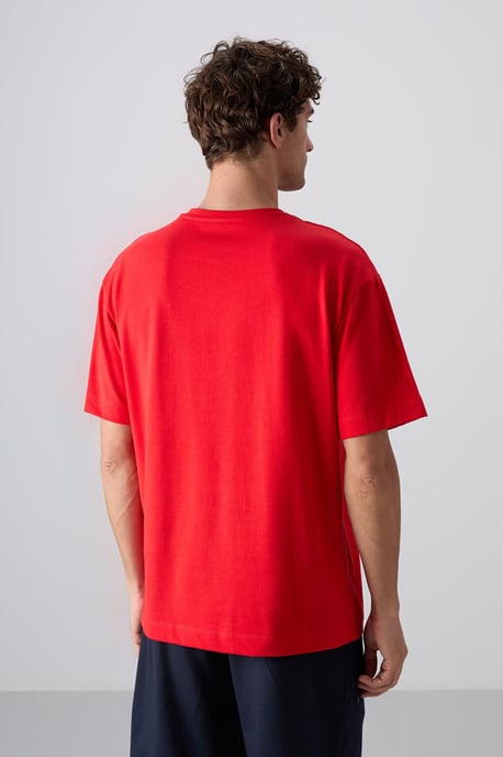 Oversized Bedrucktes Logo Rundhalsausschnitt T-Shirt - Image 5