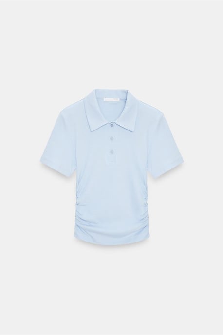 Damen Crop Slim Fit Polo T-Shirt - Image 5