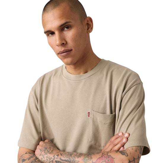 Levis - "Classic" T-Shirt für Herren, Tasche, Schwer (Khaki) - Image 3