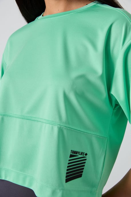 Übergröße Polyester Rundhalsausschnitt T-Shirt mit Tasche - Image 5
