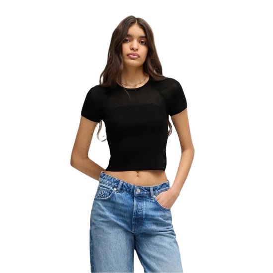 Hugo - "Slevetta" T-Shirt für Damen, Schmal, Raglanärmel (Schwarz) - Image 1