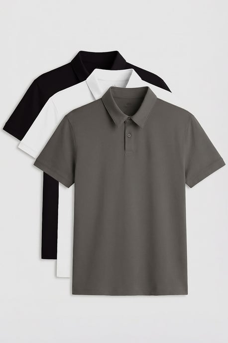 Herren Baumwolle-Elasthan Polo T-Shirt - Image 1