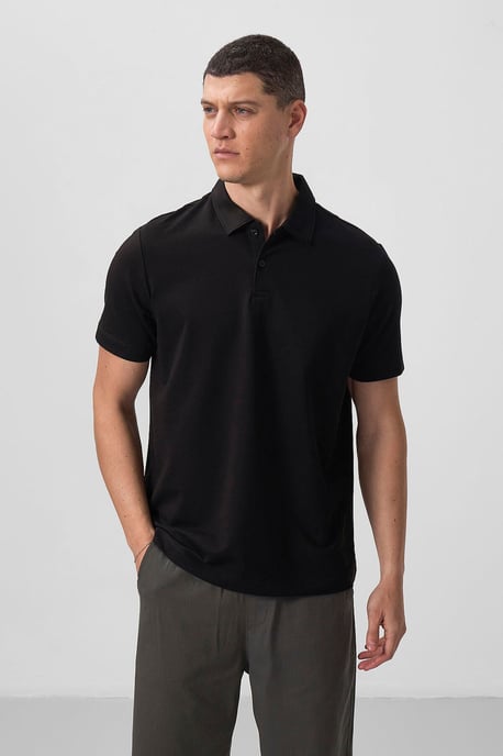 Herren Baumwolle-Elasthan Polo T-Shirt - Image 4