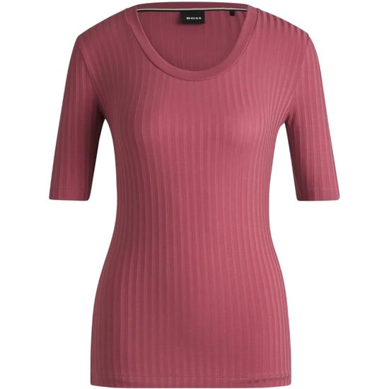 Boss - "Effilie" T-Shirt für Damen, gerippt (Rot) - Image 1