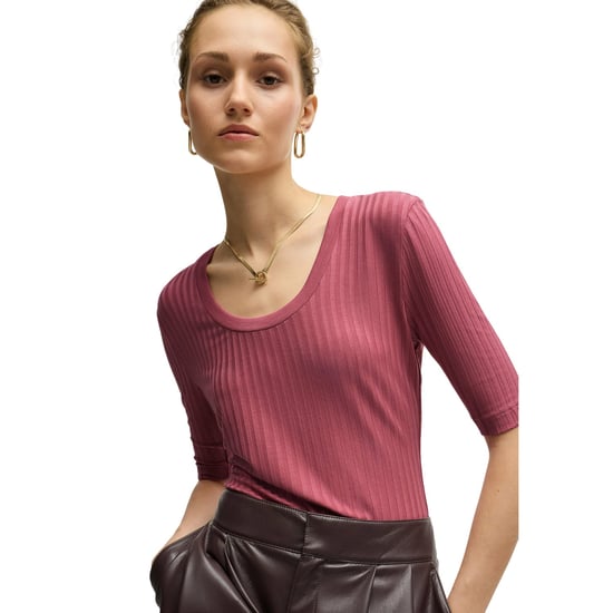 Boss - "Effilie" T-Shirt für Damen, gerippt (Rot) - Image 3