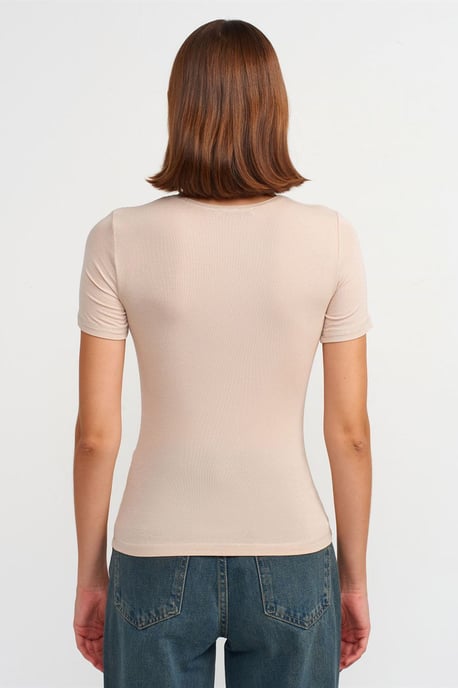 Damen Slim Fit Rundhals-T-Shirt - Image 2