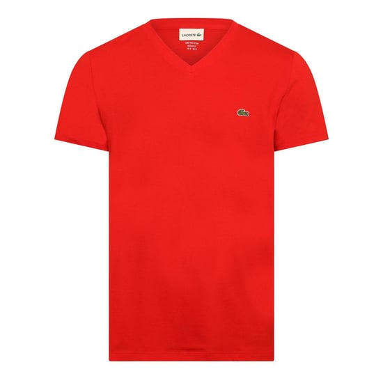 Lacoste - "Pima" T-Shirt für Herren, V-Ausschnitt, Leicht (Rot) - Image 1