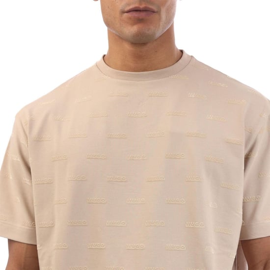 Hugo - T-Shirt für Herren, Geprägt, Regulär (Beige) - Image 3